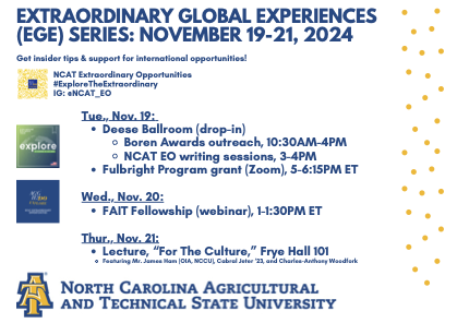 Extraordinary Global Experiences Series flyer