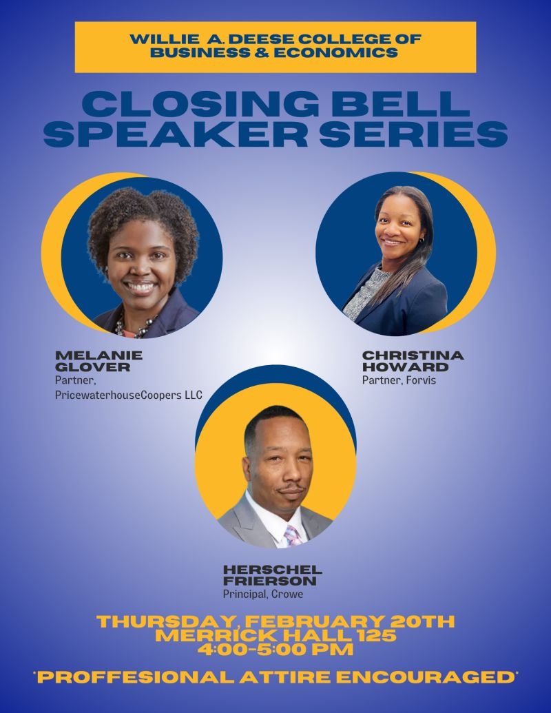 Closing Bell Speaker Series flyer