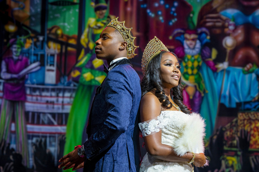 Homecoming King and Queen at the coronation ceremony