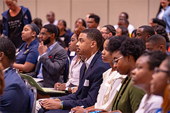 Students in business attire