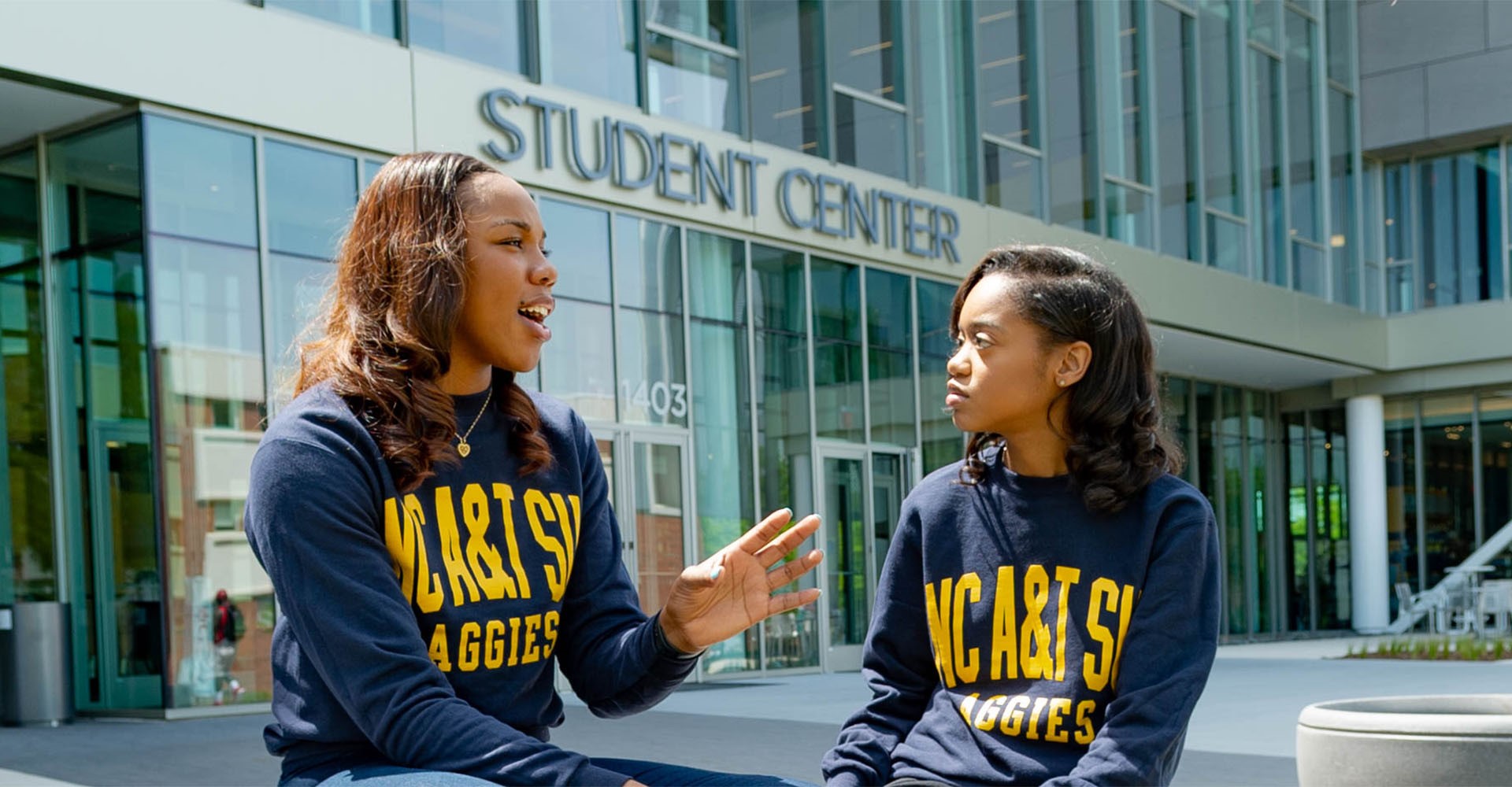 Students outside Student Center