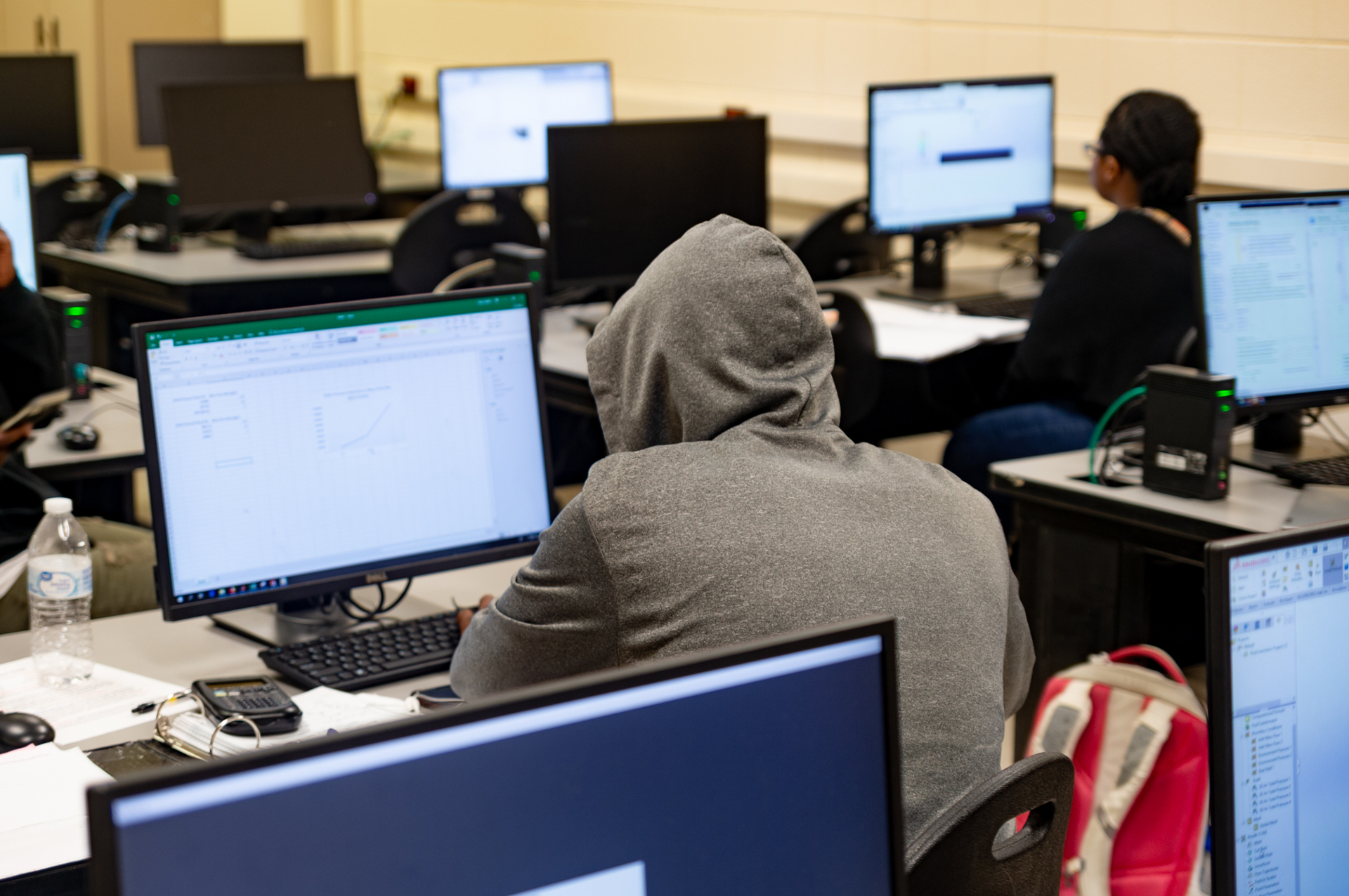 Student at computer