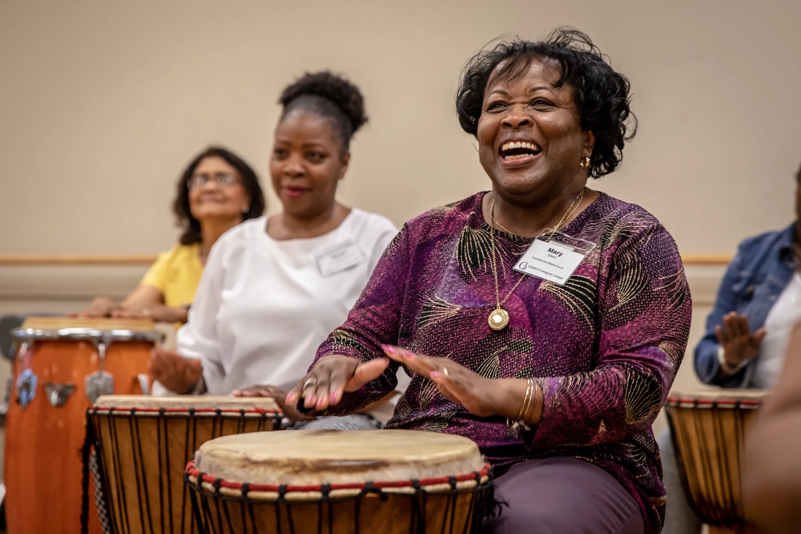 women drumming